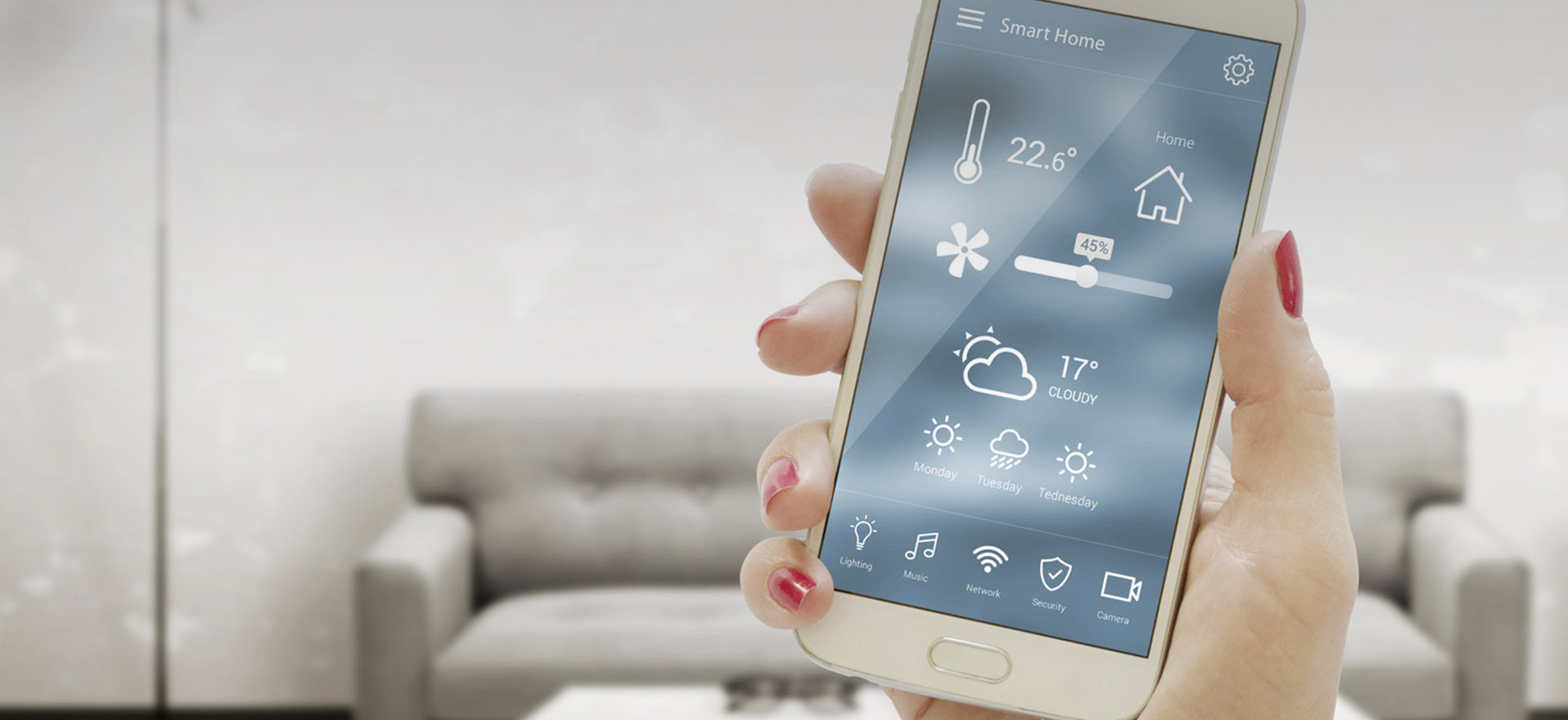 Bedienung einer Smart-Home-Heizungssteuerung per Smartphone